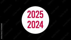 Seamless Loop-able 3d 2024 to 2025 4K Animation, video element.