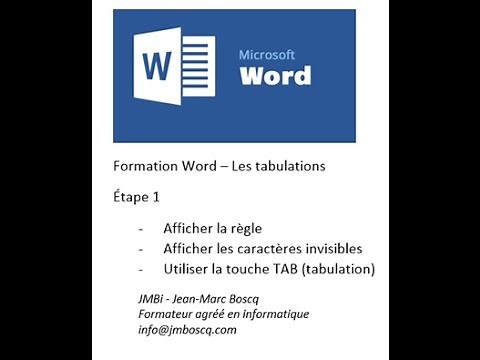 Tutoriel Word - La base sur les tabulations