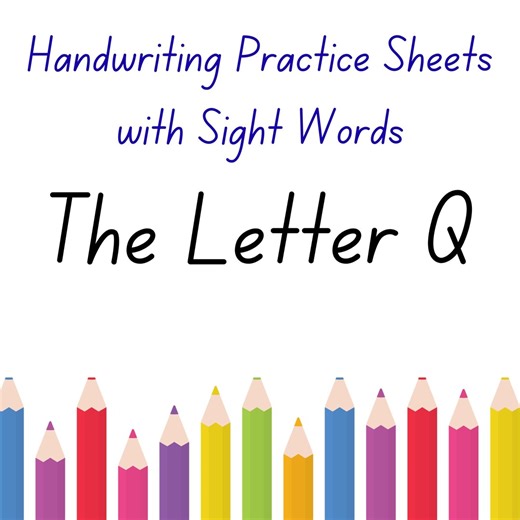 Handwriting Practice Sheet - the Letter Q - Instant Downloadable Digital File - Etsy