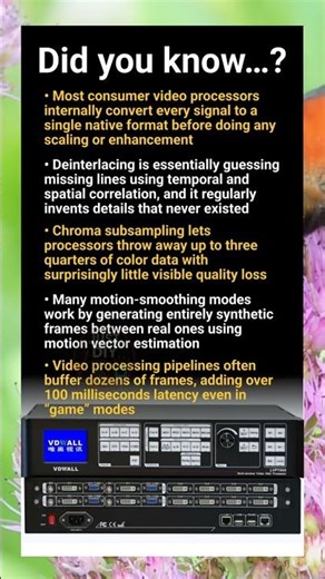 Video processors: time‑domain tricks, chroma subsampling and hidden latency pipelines