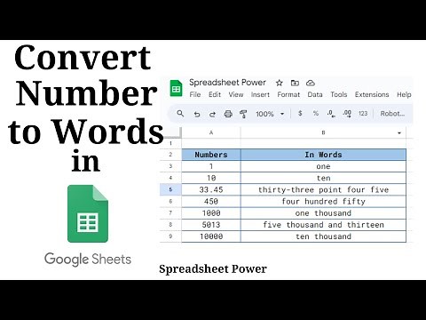 Formula to Convert Number to Words in Google Sheets