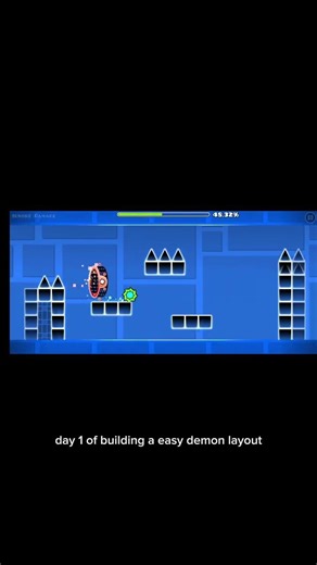 day 1 of building a easy demon layout #gd #geometry #gd