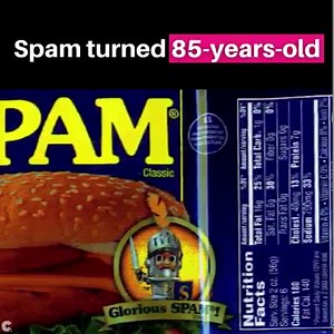 14K views · 53 reactions | You’ve got spam. Today Spam turned 85-years-old. The square canned cooked pork was invented by Jay Hormel for his New Year’s Eve party in 1936. Making its first public debut in 1937, Hormel’s pork canned creation got its name from the first two letters of spice and the last two letters of ham. Hormel has stated they have sold more than 9-billion cans of spam over the last 85 years. #spam #iconic #anniversary #birthday | Cheddar Gadgets | Facebook