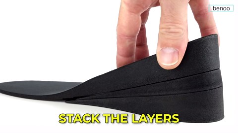 Height Increase Insoles for Mens Shoes (1 to 3" Boost) Adjustable 3 Layer Height Booster Inserts to Make You Instantly Taller, Heel Lifts (Mens 10-12.5)
