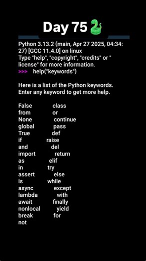 Keywords in Python #python
