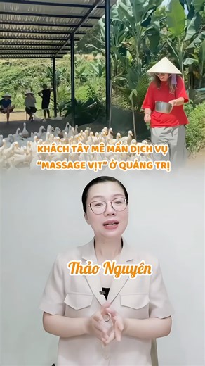 Western tourists are fascinated by the "duck massage" service in Quang Tri.