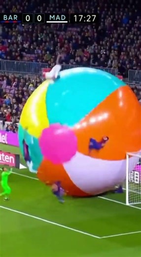 Giant Beach Ball Interrupts Soccer Match