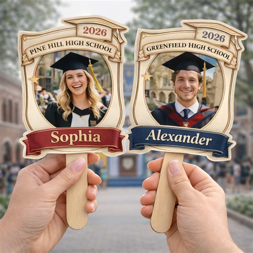 Class of 2026 Graduation Fan Personalized Photo, Wooden Handheld Fan, Congrats Grad Party Decoration - Etsy