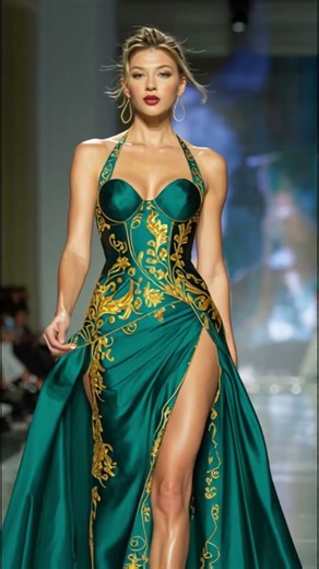 Emerald Couture Runway 💚 | Luxury Catwalk Fashion Show