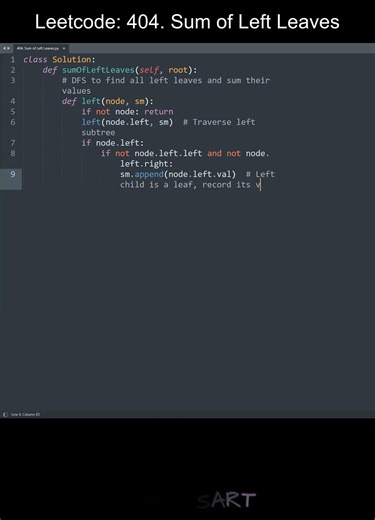 Leetcode 404. Sum of Left Leaves in Python | Python Leetcode | Python Coding Tutorial | Python ASMR