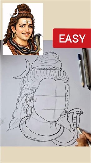 Easy Lord Shiva Mahadev Drawing #drawing