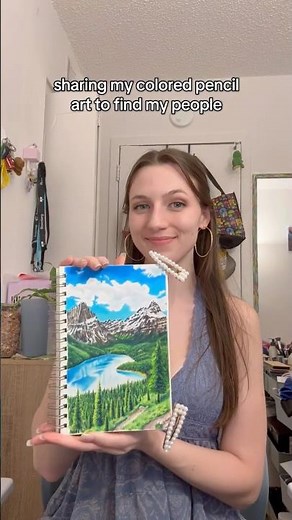 Revealing my landscape art with colored pencils #drawing #coloredpencil #landscape #art