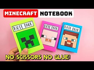DIY MINECRAFT Mini Notebook No Glue No Scissors | Easy Origami Notebook