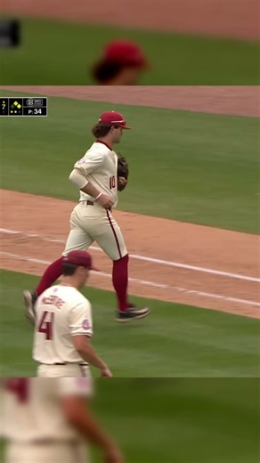 Baserunner Thrown Out After a WALK #baseball #sports #arkansas