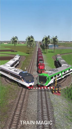 Kereta Api Cepat Melewati Palang Pintu Adu Kereta Api Inspeksi #highspeedtrain #railway #train