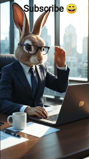 “This Rabbit Works Like a Human 🐰💼 | Hyper-Realistic AI Office Scene”#AIArt#AIGenerated
