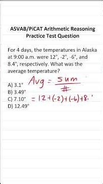 ASVAB/PiCAT Arithmetic Reasoning Practice Test Q: Average/Mean #acetheasvab with #grammarhero #afqt