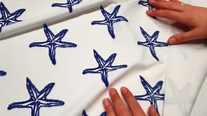 Navy Starfish Fabric: Coastal Upholstery Fabric by the Yard - Etsy