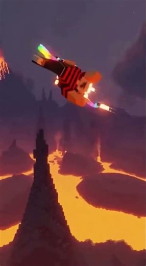 Lava Canyon JETPACK Fire Trail! 🔥💎 #minecraft