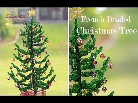 French beaded Christmas tree - pattern and tutorial by Bead Flora Studio