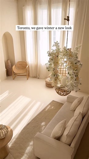 STUDIO RENTAL SPACE IN TORONTO on Instagram: "LOUNGE UPDATE ✨ Spring is just around the corner, and we couldn’t wait any longer! We gave some of the Lounge’s most-loved features a soft seasonal refresh. Adding warmth, texture, and a hint of spring while keeping the space minimal and cozy. A subtle update that brings a lighter, more playful energy on camera. Inside the space, you’ll find: 🕯️ An overgrown floral swing for playful, storybook moments 🕯️ Moroccan-inspired arches and stairs styled w