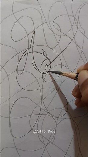 How to Draw from Random Lines ✏️🤔🙀 (Easy Art Idea) #drawing #artforkids