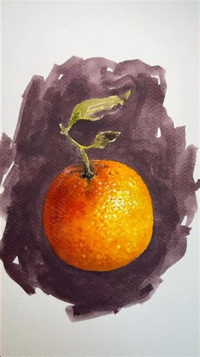 Watercolor Orange Painting. Watch how I paint a realistic orange with watercolor step by step