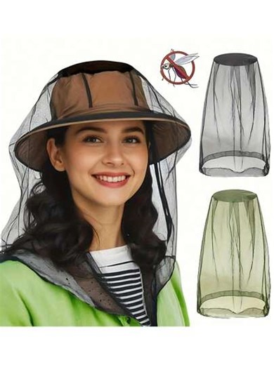 Mosquito Head Net Mesh Cover, Insect Netting Extra Fine Holes, Bug Face Shield, Soft Durable Fly Screen For No See Um Gnats, Works Over Most Hats, Compatible With Hats/Headwear; Ideal For Fishing And Hunting; Protects Against Insects, Mosquitoes, Flies, And Gnats – Secure Fit Over Most Hats – Easy To Clean And Maintain – Perfect For Camping And Hiking | SHEIN