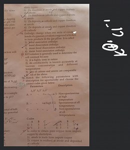 Match the following parametera with description for spontaneity... | Filo