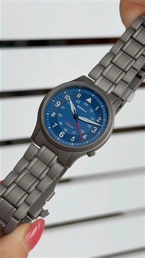 Ocean blue meets full titanium toughness💪⚙️BERNY T2596MS Classic Field Watch