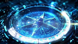 Download A blue compass on a blue background for free