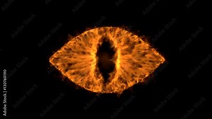 The eye of Sauron, 4k high detailed simulation of fire devil eye inspired by Lord Of The Rings, with alpha.