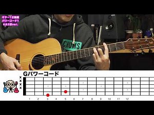 [1-minute guitar video] How to play power chords (1) 6-string and 5-string versions Guitar lesson...