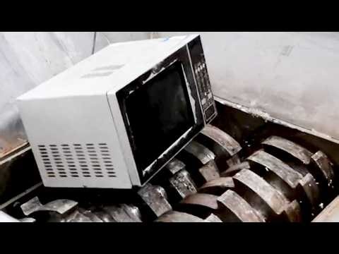 Super Fast Shredding Process Of Microwave And Electrical Appliance For Recycle With Huge Crushers