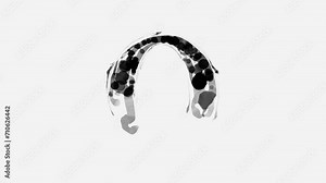 Letter O. Handwritten black and white time lapse drawing - animation of writing an alphabet symbol with a brush in black on a white background