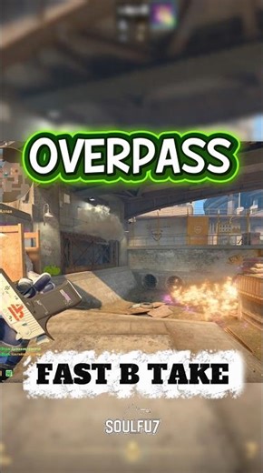 Perfect B Site Execute on Overpass (Smoke + Molly + Flash) #cs2 #cs2overpass #раскидка