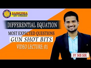 DIFFERENTIAL EQUATION IMPORTANT (GUN SHOT) BITS - 01 || ECET 2021 || Mukesh Bijja