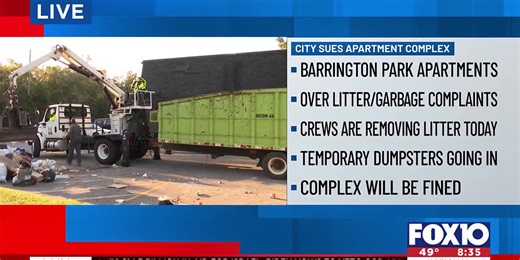 City of Mobile sues apartment complex over litter, garbage