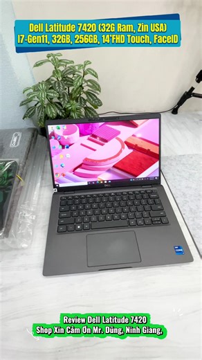 ✨ Shop Xin Cảm Ơn Mr. Dũng, Ninh Giang, Hải Dương ✨ Dell Latitude 7420 (Cacbon) Sang trọng, bền Bỉ cân mọi tác vụ văn phòng và đồ họa nhẹ 2D ➡️ Core I7-Gen11, Ram 32GB, SSD 256GB, 14inch FHD, Vân Tay, Pin 5H, Touch 👌 ZIN USA 🇺🇸/📱 Z.L/ V.B: 08.66.66.99.28 #laptopusa #laptopknc #nhachaymoingay #delllatitude7420