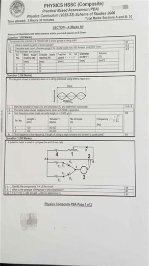 🔥 Class 12 Physics PBA Practical 2026 FBISE #fbise2026 #class12physics