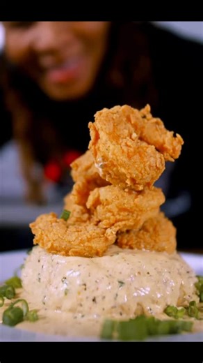 Chef Carmen on Instagram: "Fried Shrimp and Fried Grits!!"