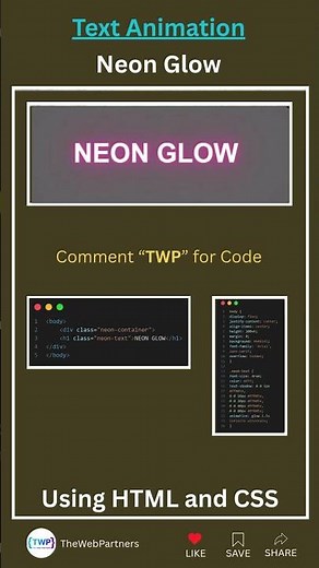 Create a Professional Text Animated Neon Glow | HTML and CSS #html #css