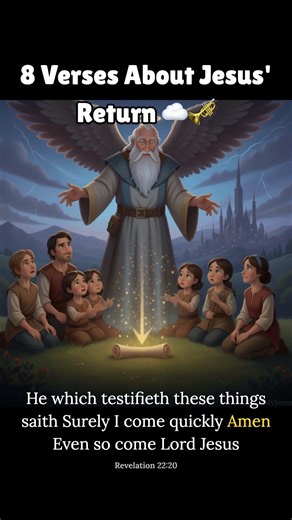 8 Verses About Jesus' Return ☁️🎺 #myjesus #freeaudiobible #bibleapp #jesus