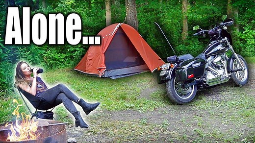 Solo Motorcycle Camping. Alone with my Harley Davidson
