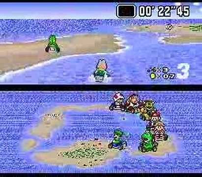 SNES Super Mario Kart - Koopa Beach