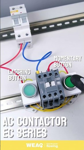 How to Connect a 3P Contactor with a Momentary and Latching Button. LC1D12