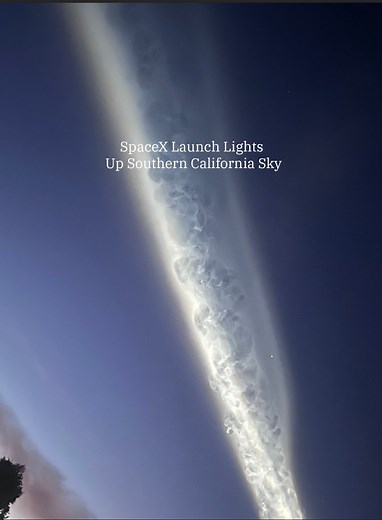 71K views · 856 reactions | Skywatchers in Southern California got a treat Monday night as a SpaceX rocket launch created an eerie trail. | The Weather Channel | Facebook