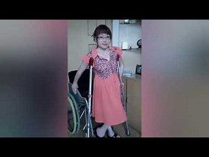 Polio Girl Getting Up From Wheelchair | Paraplegic Lady | Handicapped