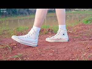White high top converse and white socks wet and muddy(ENG)(60f)(Full video 34m 06s)