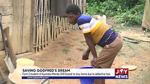Saving Godfred's Dream: Form 2 student of Ajumako Mando SHS forced to stay home due to defective hips. Watch more of our intriguing content and shows here: https://www.youtube.com/c/myjoyonline | JoyNews